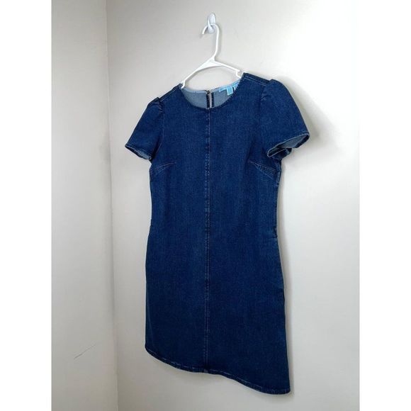SOLD Draper James Navy Denim Shift Dress Size 8 - Picture 3 of 6